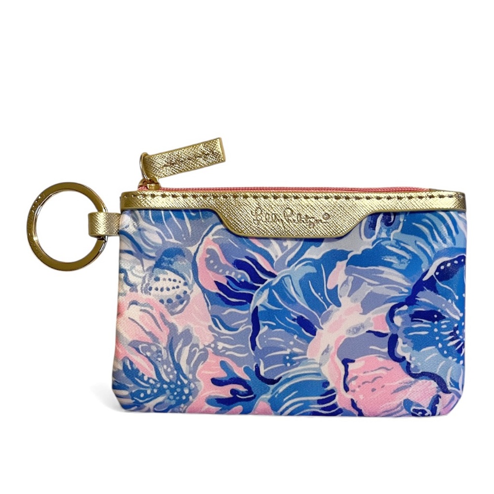 NWOT Lilly Pulitzer “Shade Seekers” Print ID Case Wallet Wristlet w/Keychain